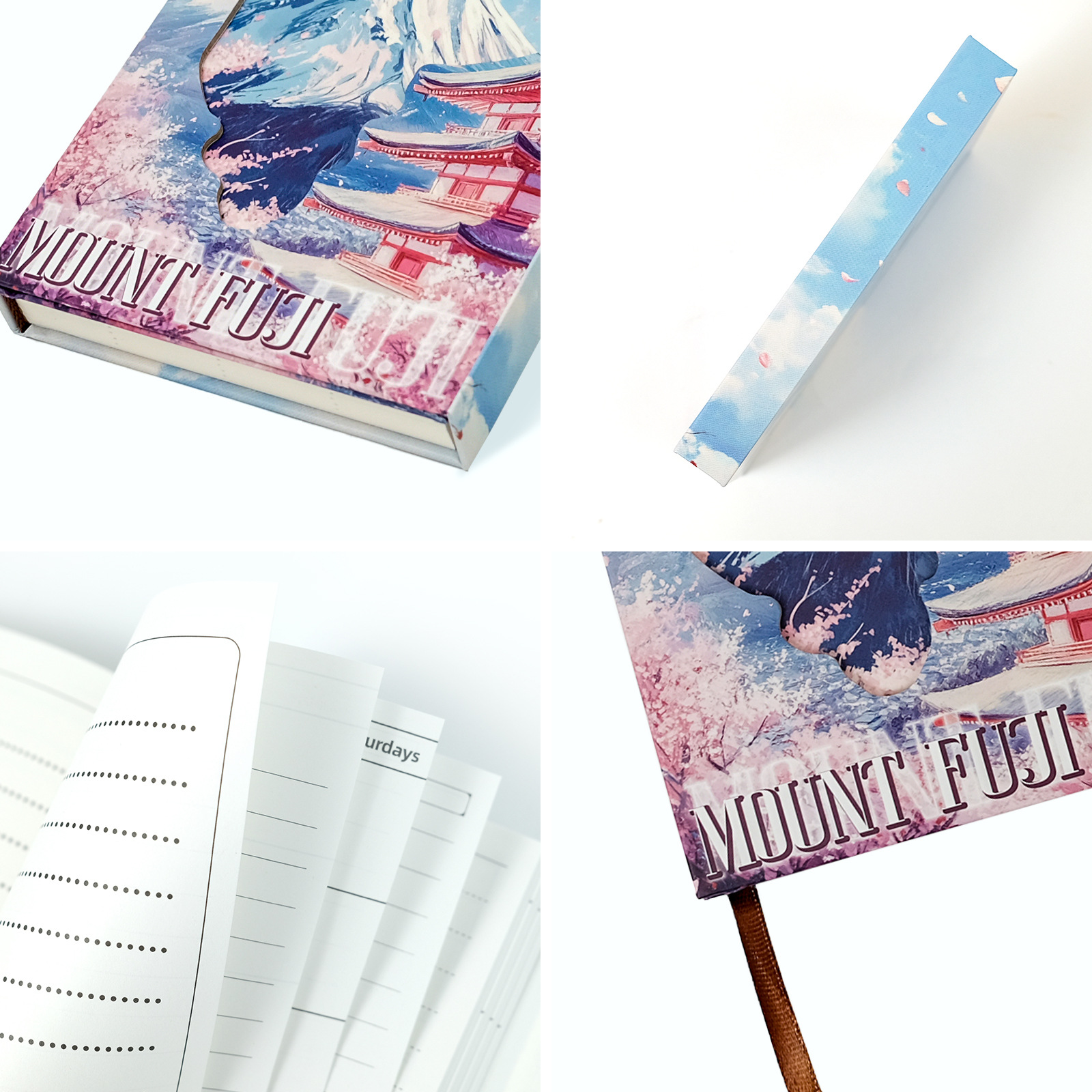 Mount Fuji Design Hardcover Portable Notebook Diary Journal_voghion.com
