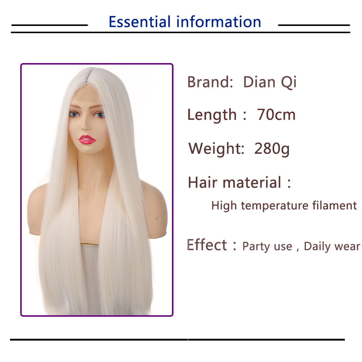 Moda feminina renda frontal longa reta cabelo 70cm280g seda alta temperatura fibra química macia e respirável_voghion.com