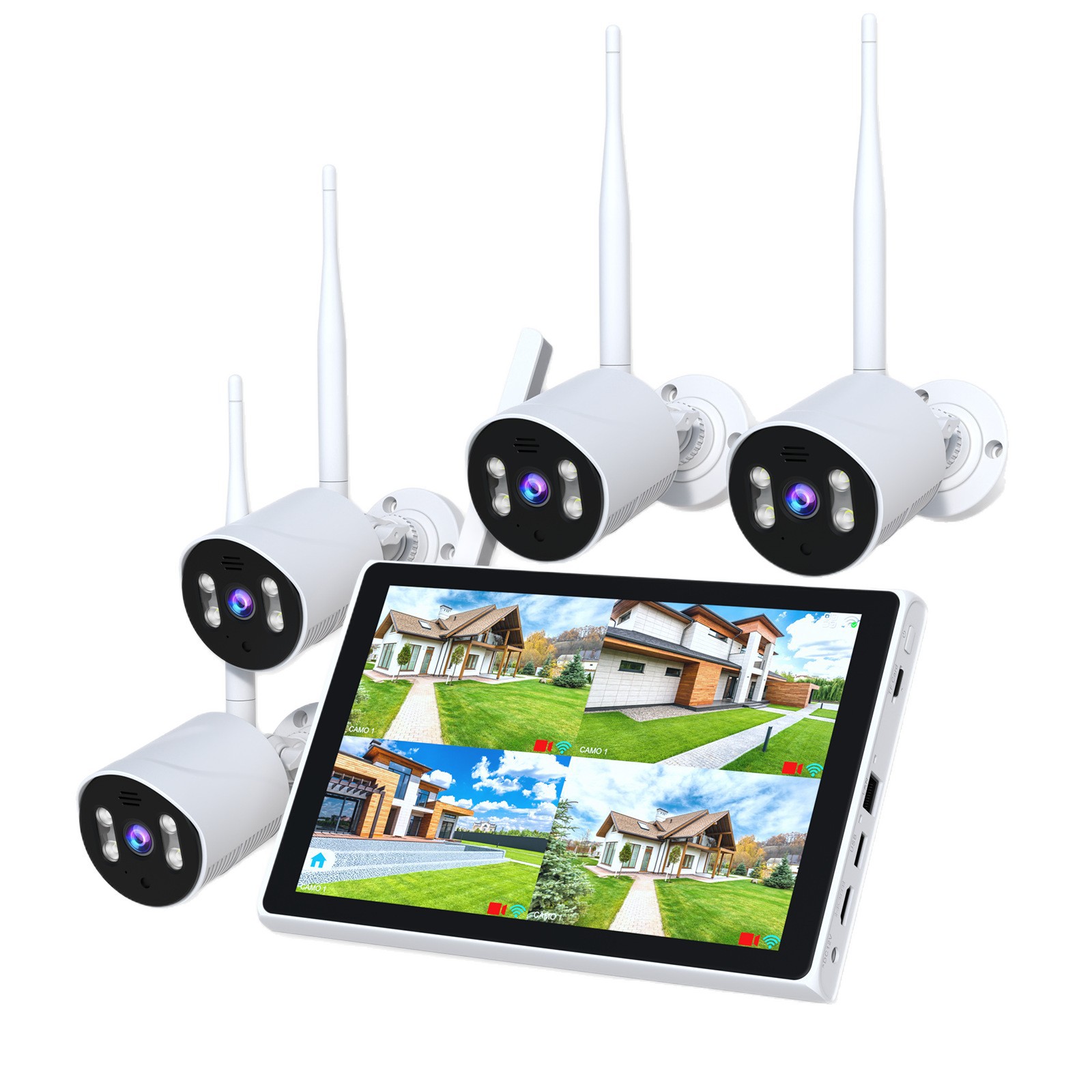 Fábrica de fuente de 10 pulgadas pantalla táctil NVR conjunto de monitoreo de comercio exterior explosión de alta definición AI inteligente cámara wifi inalámbrica 2
