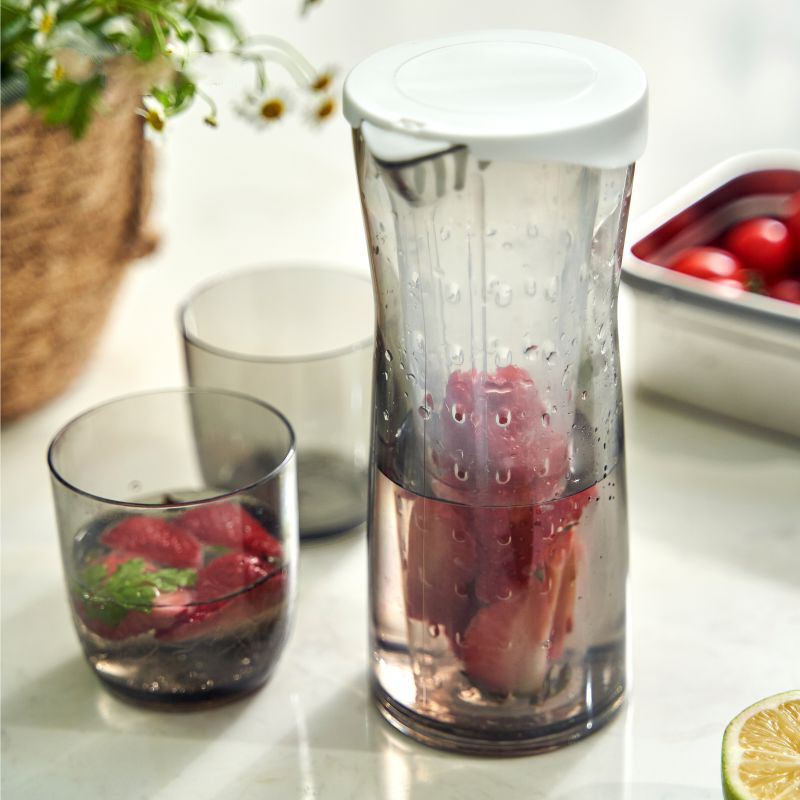 Suministro directo de fábrica verano picnic hogar congelado rápido botella de agua fría con taza pequeña jugo de flor de plástico traje de tetera