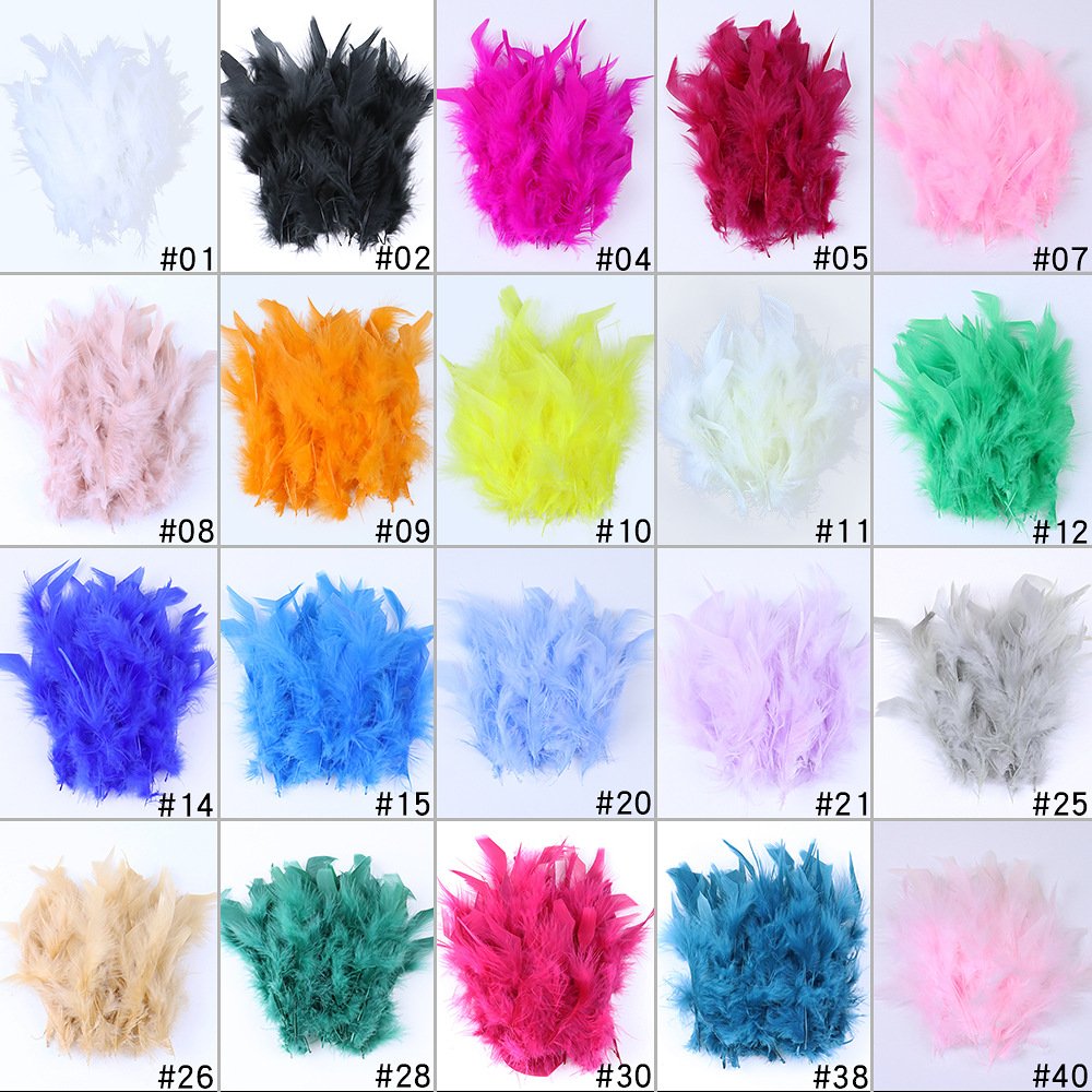 10 - 15cm toque de pelo de pavo piezas de fuego multicolor opcional DIY material hecho a mano image 3