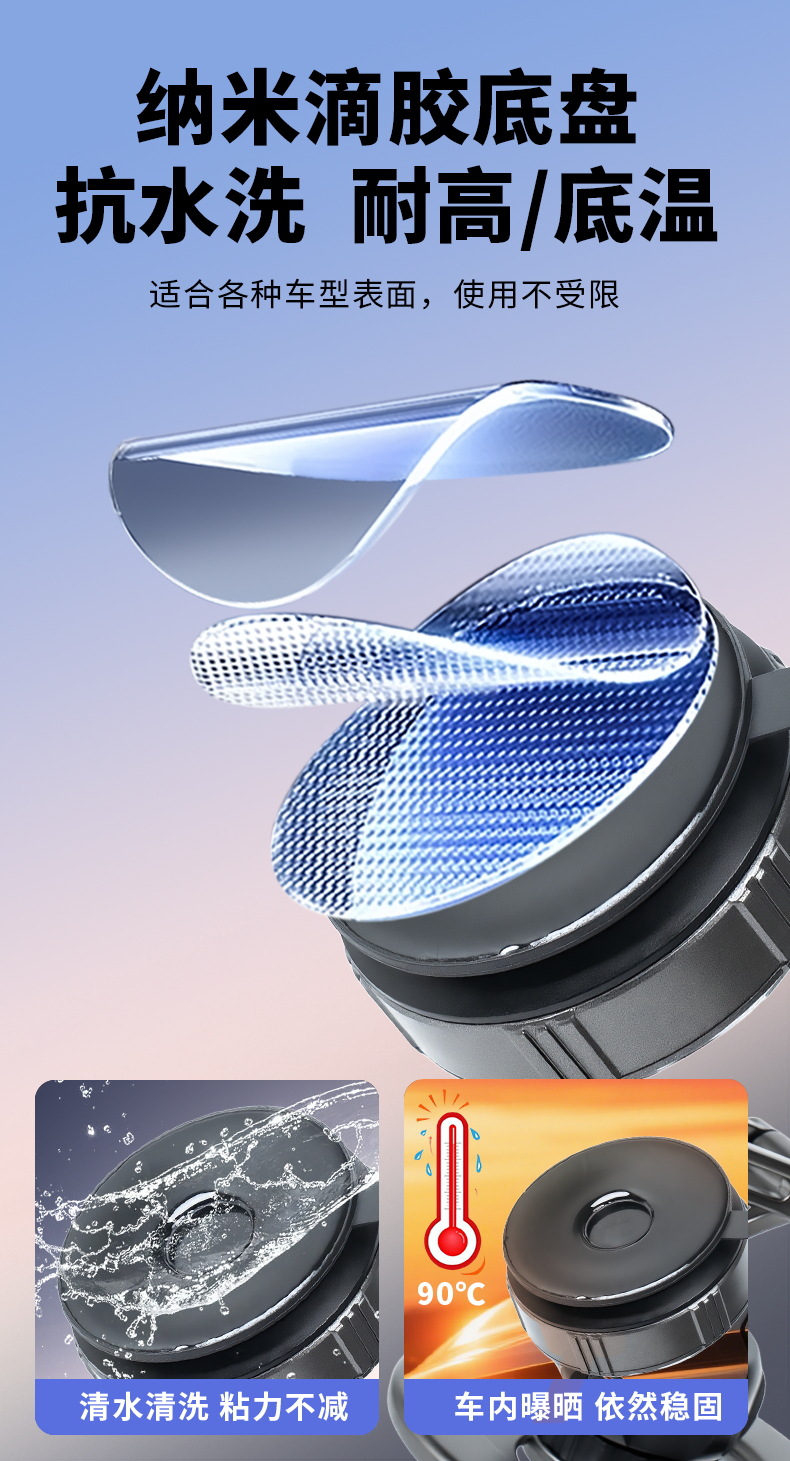 Cross-Border Car Holder Vacuum Suction Cup Instrument Panel Central Control Universal Rotating Folding Magnetic Car Mobile Phone Holder