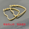 Fashionable earrings heart shaped, trend golden ear clips, wholesale, no pierced ears