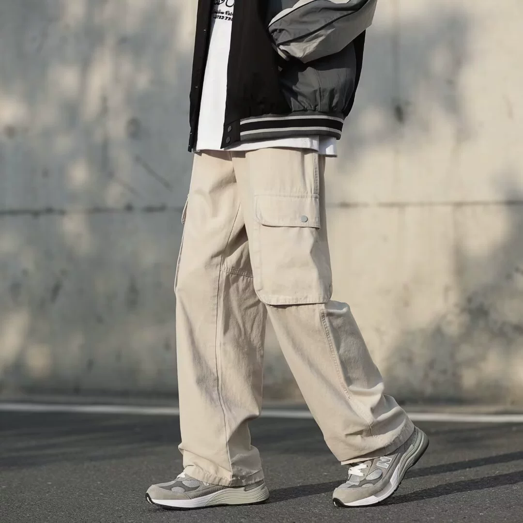 Штаны в японском ретро стиле Tide, oversize, свободный прямой крой