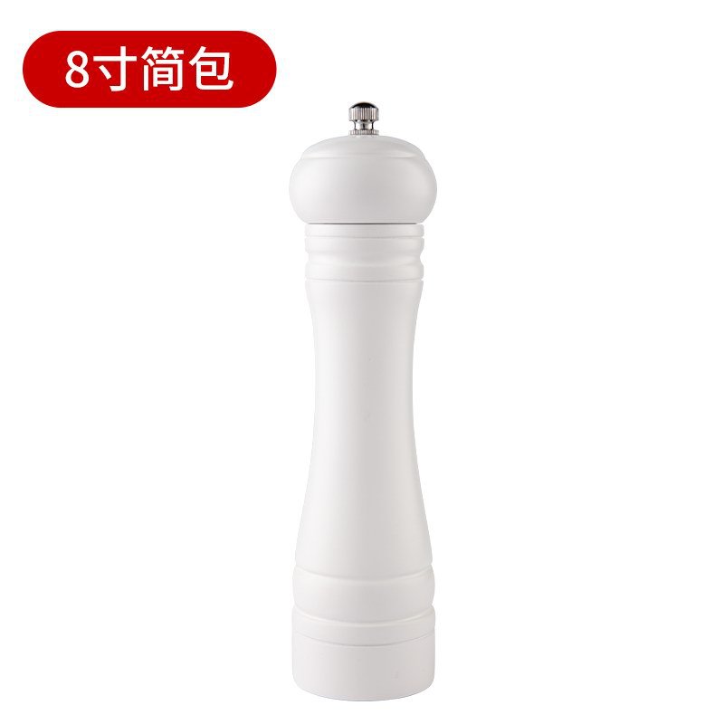 8-pulgadas en blanco y negro PU pintura molinillo de pimienta cocina hogar Rosa sal pimienta negro molino de pimienta condimento botella
