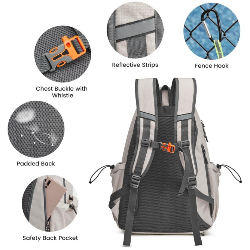 Inventario de nuevo tipo de bolsas de tenis, mochila de tenis para hombres y mujeres, bolsas de pelota de tamaño grande que pueden contener cuatro raquetas y zapatos.
