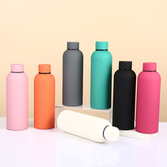 外貿專供304不鏽鋼橡膠漆小口瓶大容量保溫杯美式運動水杯禮品杯