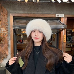冬季新款毛绒仿狐狸渔夫帽防寒帽子仿皮蒙古保暖护耳盆帽毛毛加厚