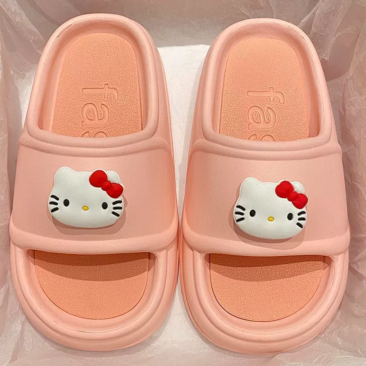 Капризные тапочки Hello Kitty с вкладышем EVA толстой подошвой, ощущение нескользкости и отсутствия запаха, для женщин, домашние тапочки простые для пар