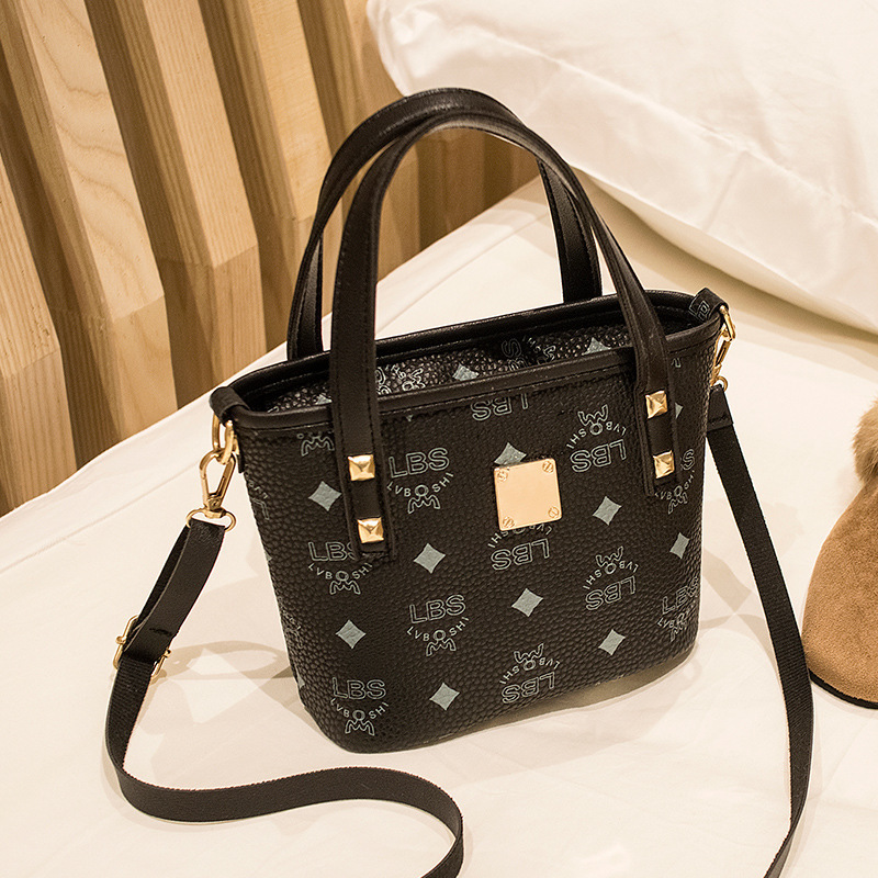 Guangzhou Bag2023 nuevo bolso de balde bolso de moda impreso bolso de mano de mujer retro bolso de hombro ocio