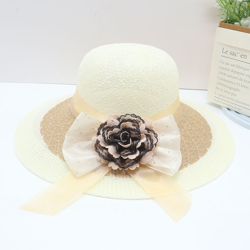 Sombrero de paja para mujer, UV, playa