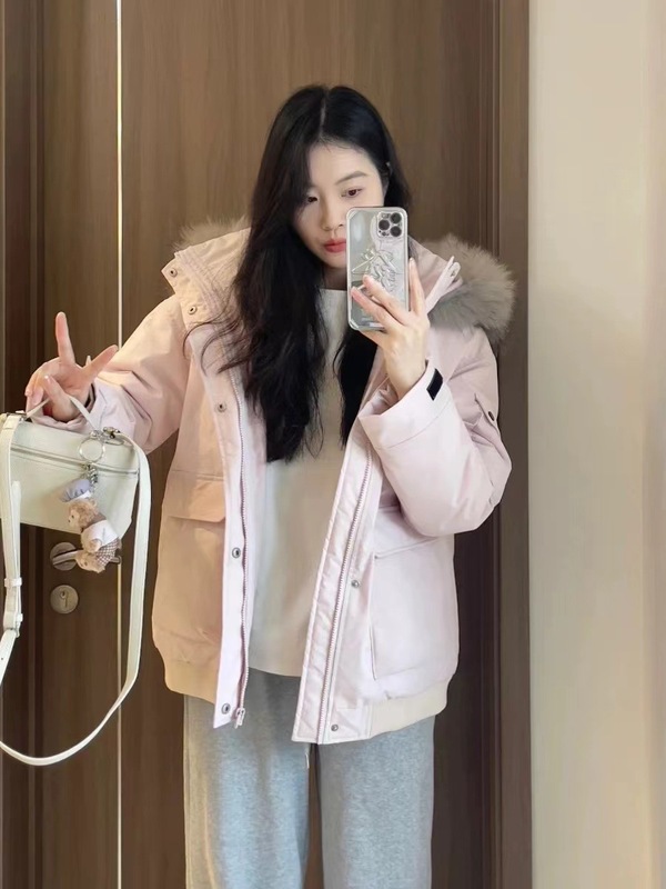 外贸大毛领韩版棉服女短款冬季2025新款宽松工装棉衣加厚棉袄外套|undefined