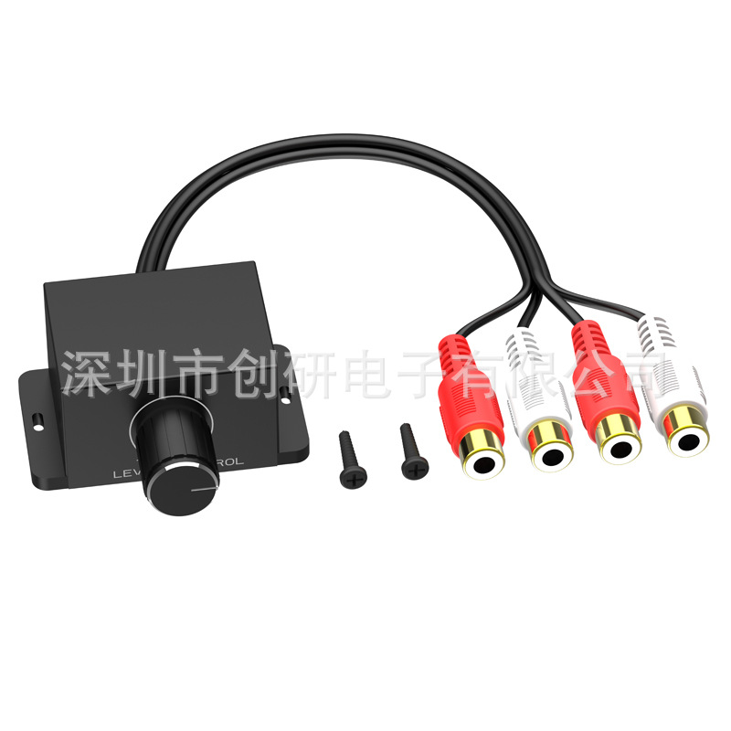 Amplificador de coche regulador de volumen/potenciómetro RCA hembra de entrada y salida 2RCA macho y hembra potenciómetro coche H