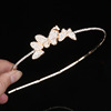 Sophisticated crystal, headband, brand hair accessory from pearl, Korean style, cat's eye, flowered, internet celebrity