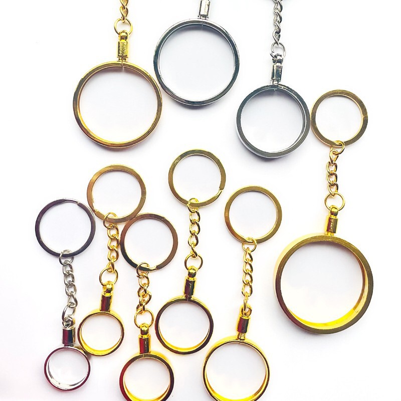 All kinds of diameter commemorative coins universal keychain gold plated silver plated DIY key circle metal key chain