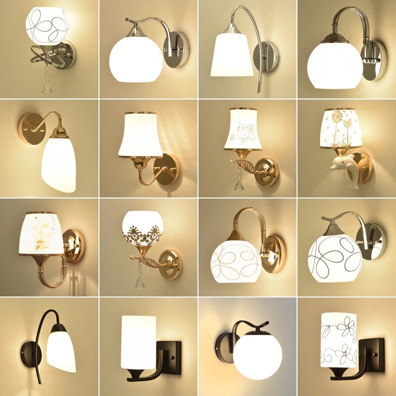 Wall Lamp Bedroom Simple Modern Bedside Lamp Creative Living Room Corridor Lamp Hotel B&B Project Led Wall Lamp
