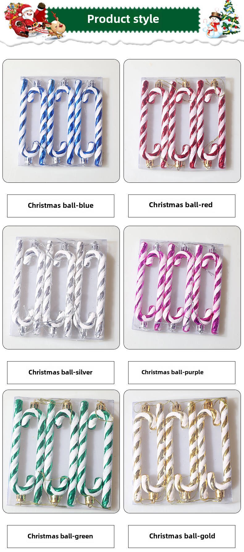 Christmas Crutch Pendant Decoration For Home Christmas Tree_voghion.com