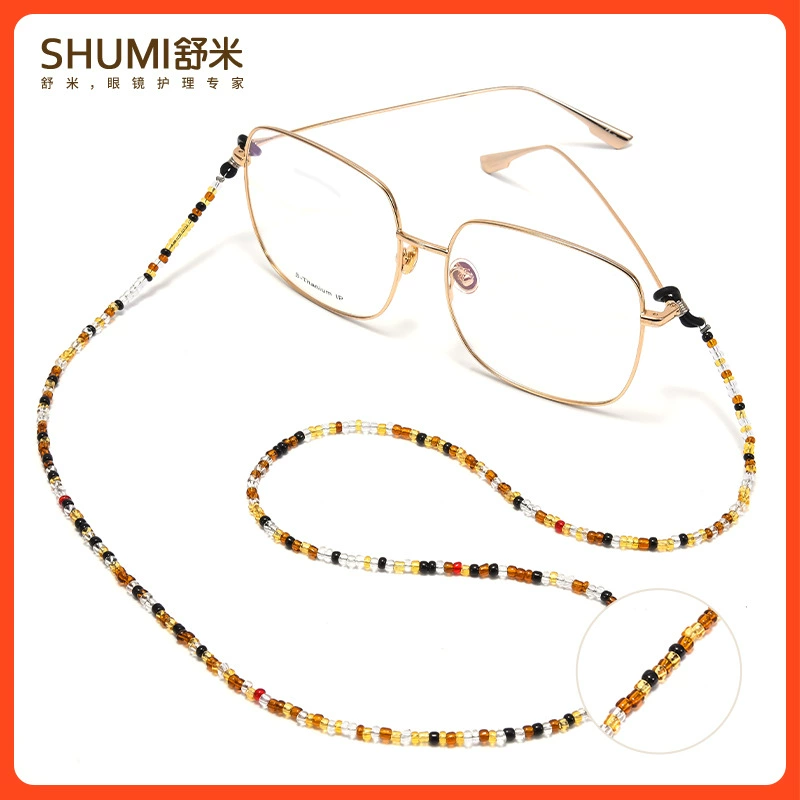 Очки цепи шея женский ретро очки для чтения бисер модный модный стиль анти-потерянный маска солнцезащитные очки