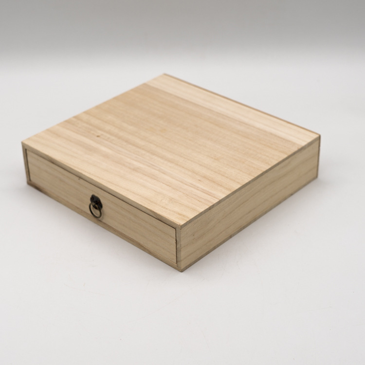 木质茶饼盒 抽拉式茶叶收纳盒 单层茶饼木盒礼盒木制礼品包装盒