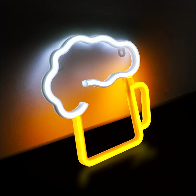 Cross-Border Beer Glass Led Neon Light Beer Glass Late Night Stall Decoration Atmosphere Light Holiday Wall Decoration Light Cross-Border Beer Glass Led Neon Light Beer Glass Late Night Stall Decoration Atmosphere Light Holiday Wall Decoration Light