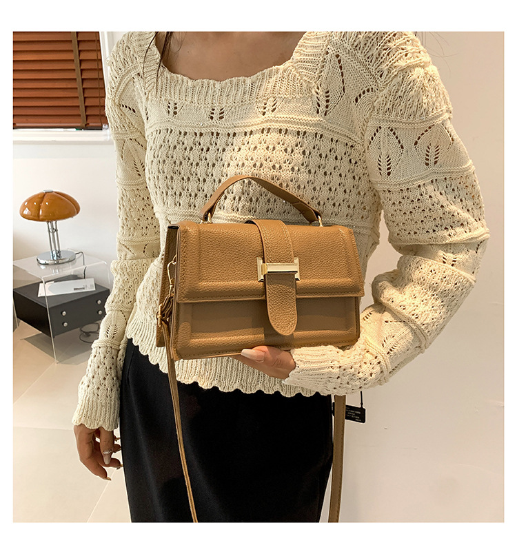 Small square bag women's bag 2024 new high-end bag crossbody bag decorative bag Hong Kong belt shoulder handbag_voghion.com