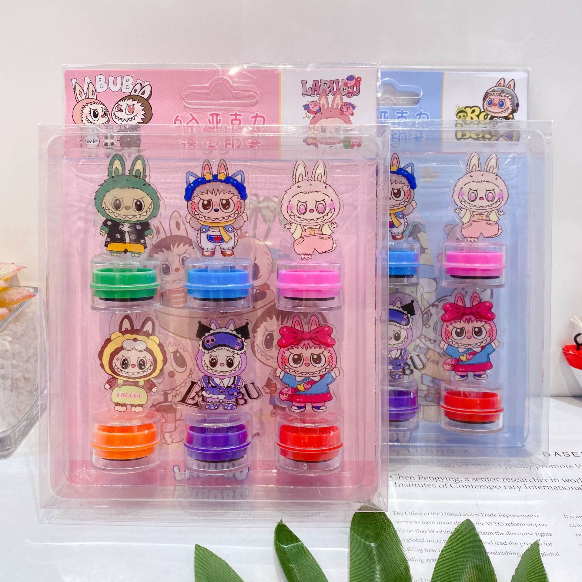 라부부 아크릴 스탬프 6개 세트