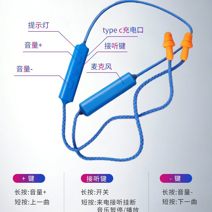 Hanging Neck Bluetooth Earphones Factory-Made Earbuds for Listening to Music, Sound Isolation, Noise Prevention, and Sleep Noise Reduction