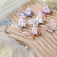 Fashion new embroidery butterfly fabric colorful small fragrance fabric flower wrapping paper floral flower shop supplies