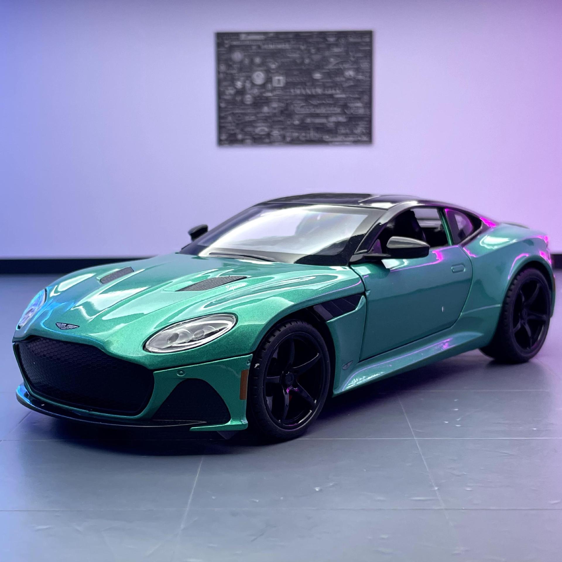Jiaye modelo de coche de aleación 1 a 22 Martin DBS coche deportivo con sonido y luz Tire hacia atrás juguete coche música modelo decoración colección