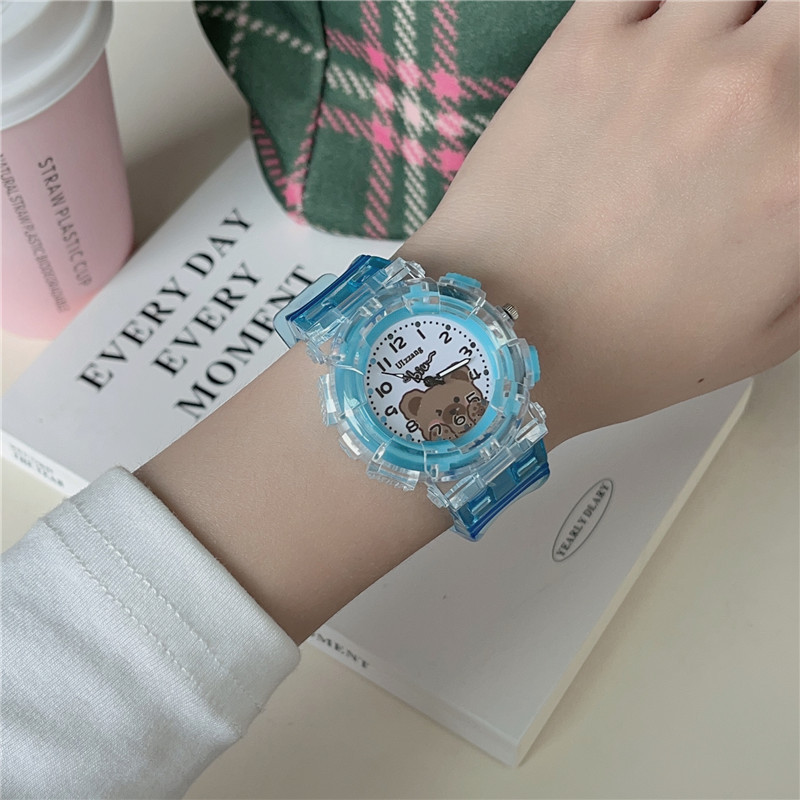 2023 New Hot Selling Watch Cartoon Bear Watch for Primary and Secondary School Students, Boys and Girls, Kindergarten Candy Color Jelly_voghion.com