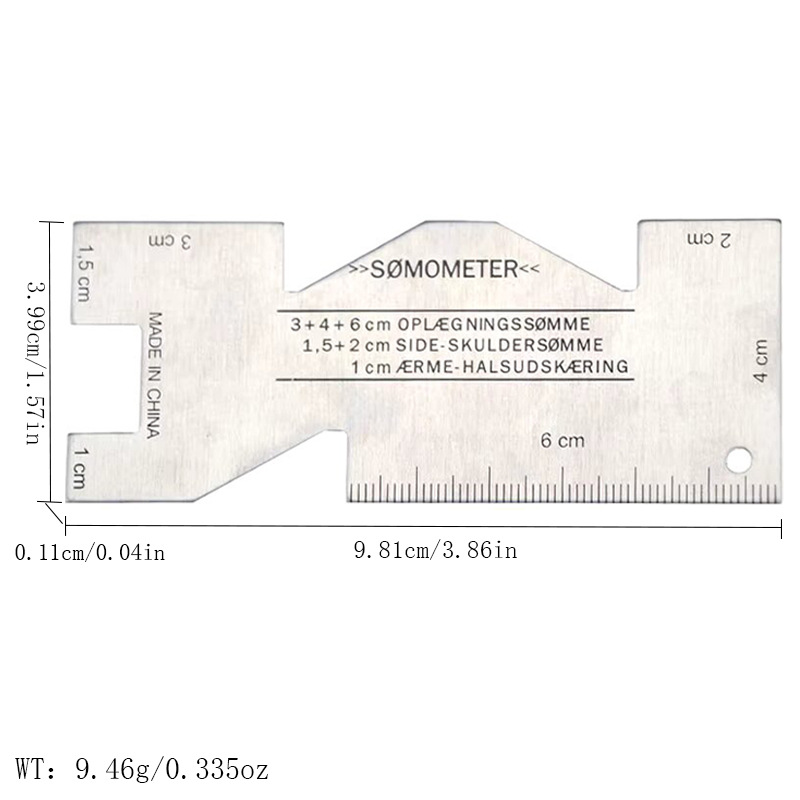 Medidor de espesor de aluminio herramienta de remiendo hecho a mano aleación de aluminio regla medidor de espesor de Keling yalic
