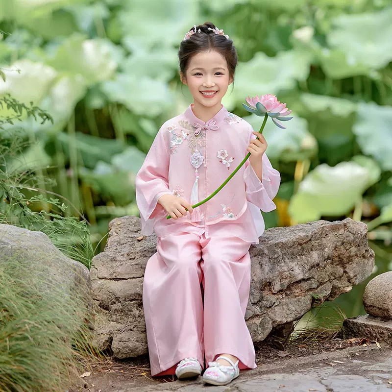2025新款女童古风汉服唐装新中式国风套装秋季超仙小精灵两件套