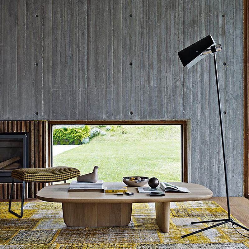 Fabricante suministra mesa de centro redonda de madera maciza, estilo nórdico moderno y sencillo, para sala de estar, apartamento pequeño, mueble de mesa redonda para la clase media.