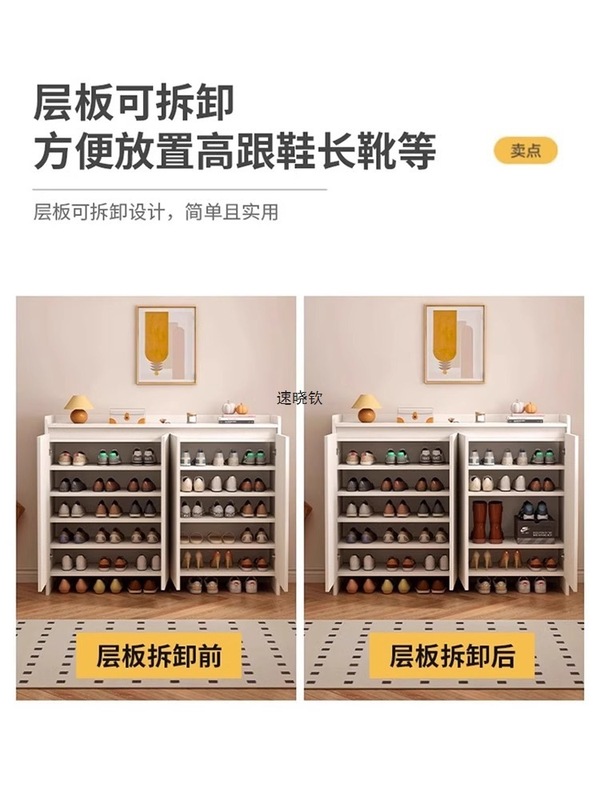 实木鞋柜家用门口入户鞋柜大容量多层收纳柜2025新款靠墙置物柜|undefined