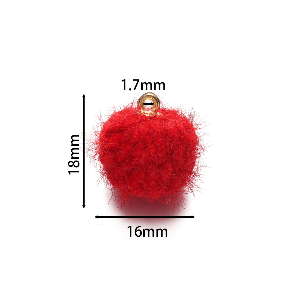 DIY 수제 보석 액세서리 가을과 겨울 모피 공 체리 볼 펜던트 플러시 펜던트 귀걸이 귀걸이 액세서리 도매