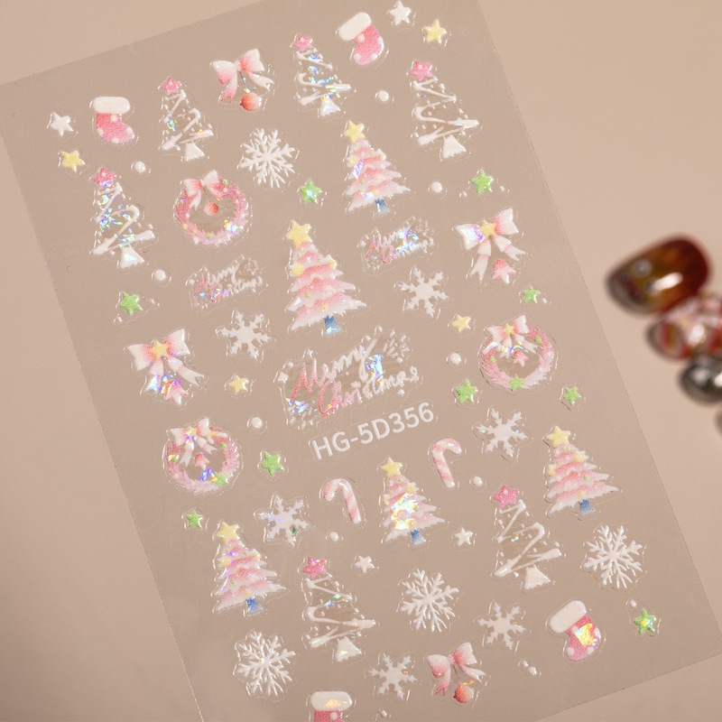 Christmas Atmosphere Nail Stickers 5D Embossed Stereo Santa Claus Elk Nail Art Stickers Jewelry Hg Style Christmas Atmosphere Nail Stickers 5D Embossed Stereo Santa Claus Elk Nail Art Stickers Jewelry Hg Style