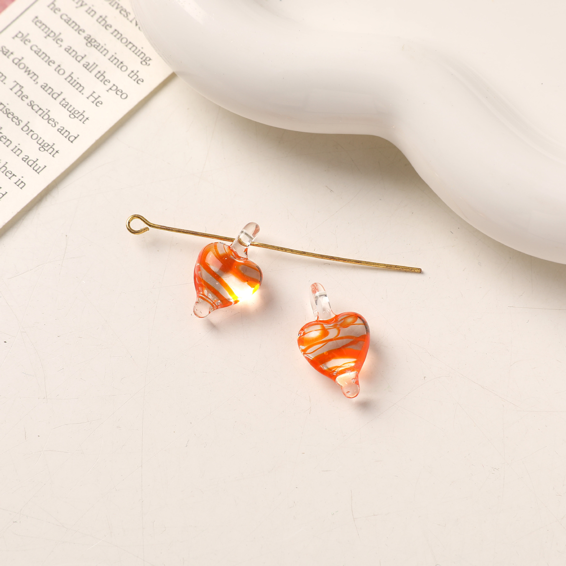 2g Weight Pendant Jewelry Making Type DIY Jewelry Accessories Classification 1 Piece Quantity glass Material Heart Shape Pattern All Seasons Season Simple Style Style 1 Piece Glass Heart Shape Pendant DIY Jewelry Accessories 7