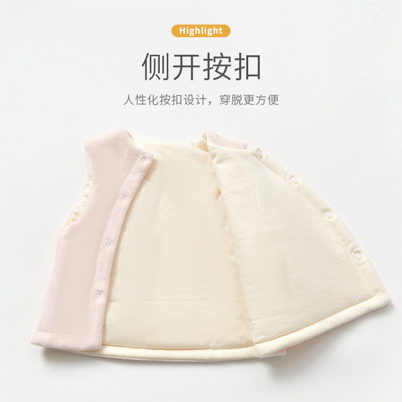 Bebé Chaleco de otoño e invierno los niños acolchado cálido algodón grueso niños y niñas ropa de invierno chaleco exterior chaleco del bebé image 3
