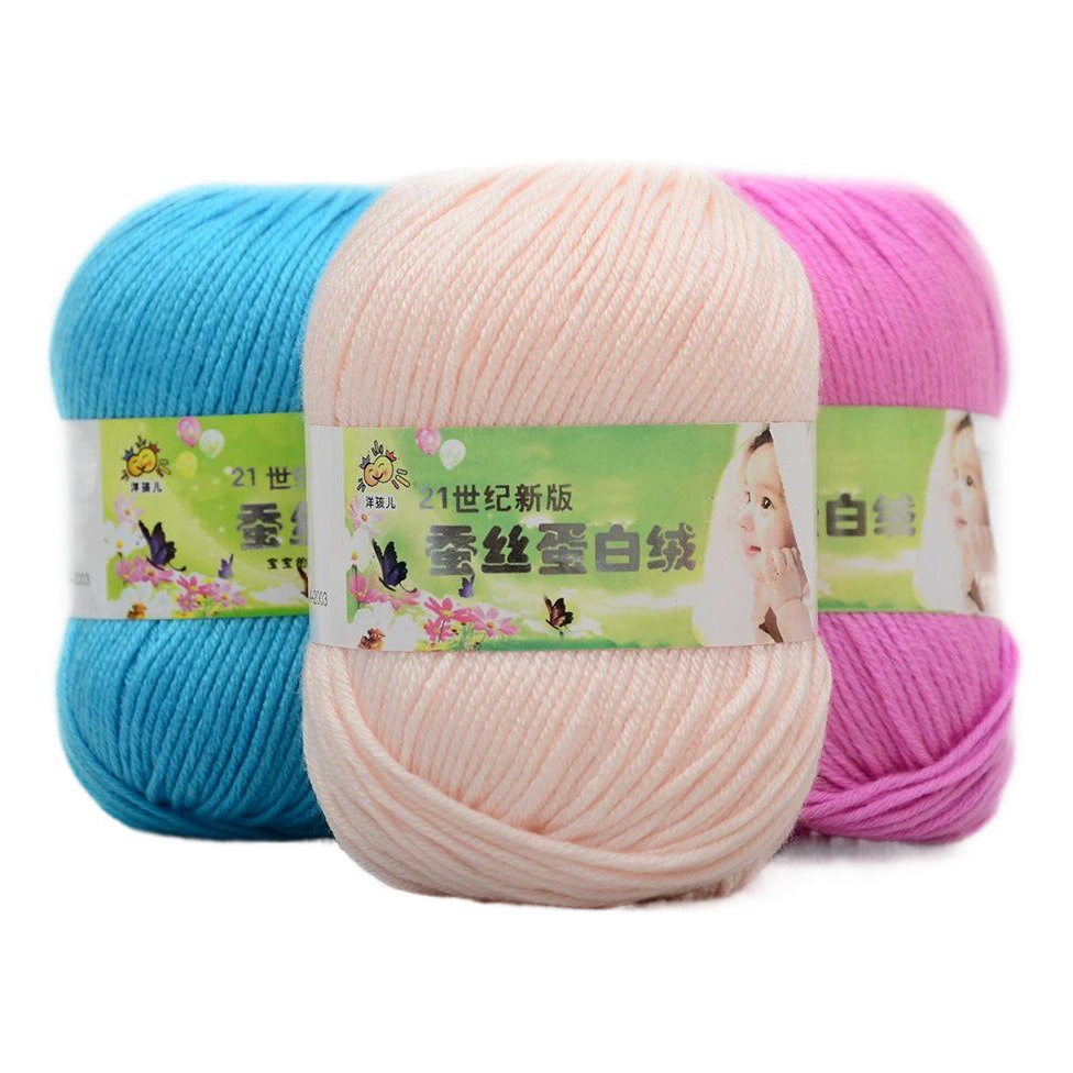 Детская линия 21st Century Молочная вата Оптовая продажа Шелковый яичный белый бархат Детские средние и тонкие вязаные крючком