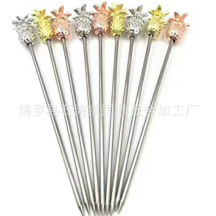 304 нержавеющая сталь Металл Творческий Фруктовый игла фруктовый знак коктейль знак фруктовый вилка бармен