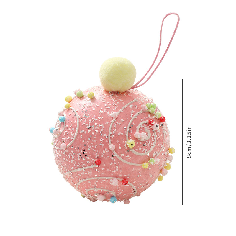 Amazon nueva bola de Navidad bola de espuma color macaron árbol de Navidad colgante de decoración creativa bola de Navidad de 8cm