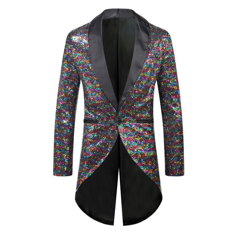 Amazon Cross-Border Foreign Trade Men's Suit Tuxedo Banquet Nightclub Performance Sequin Fashion Design Men's Suit