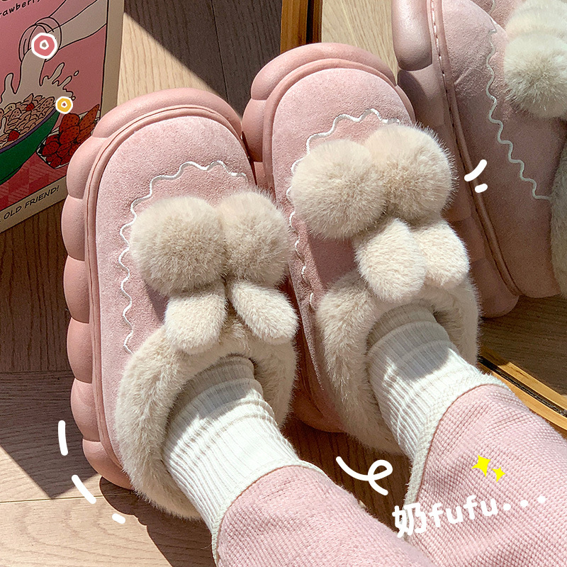 Zapatillas de algodón cálido para mujeres invierno 2024 nuevo otoño invierno antideslizante en el hogar zapatos de algodón de peluche para hombres