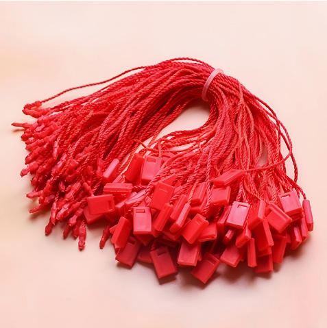 服装吊牌绳箱包单插涤纶绳吊粒白色方块挂绳线扣通用吊粒吊绳现货