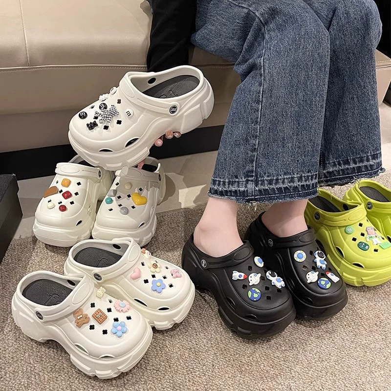 8.0 Супер толстое дно eva пещерные туфли для женщин 2024 новый внешний вид нескользящие и противоскользящие летние пляжные холодные тапочки