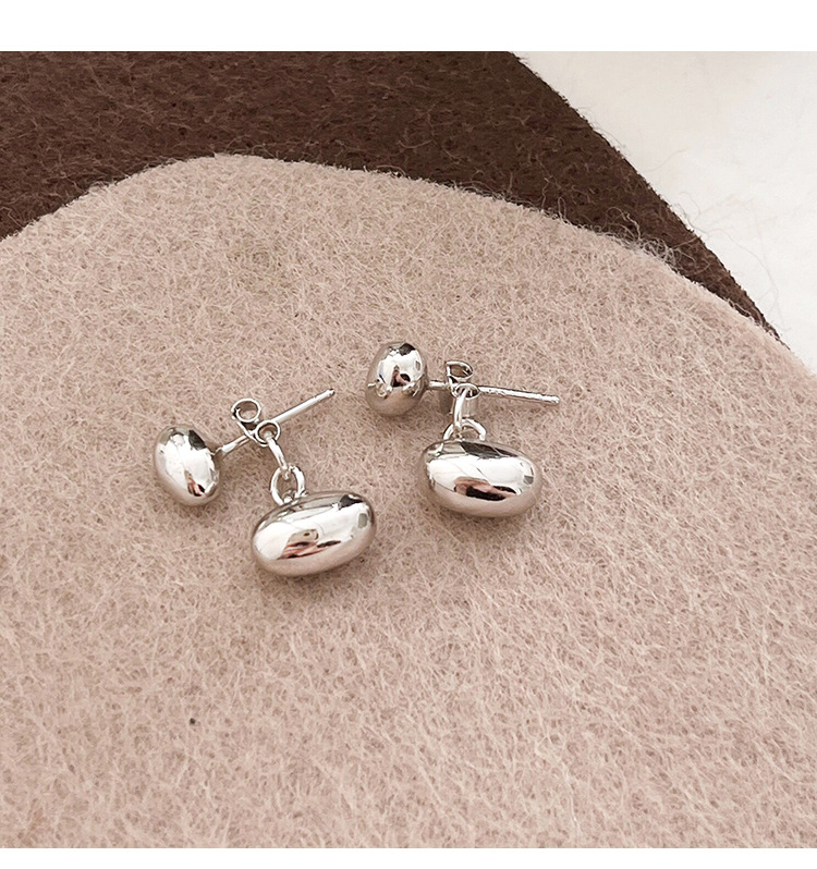 1 Pair Simple Style Solid Color Sterling Silver Ear Studs display picture 3