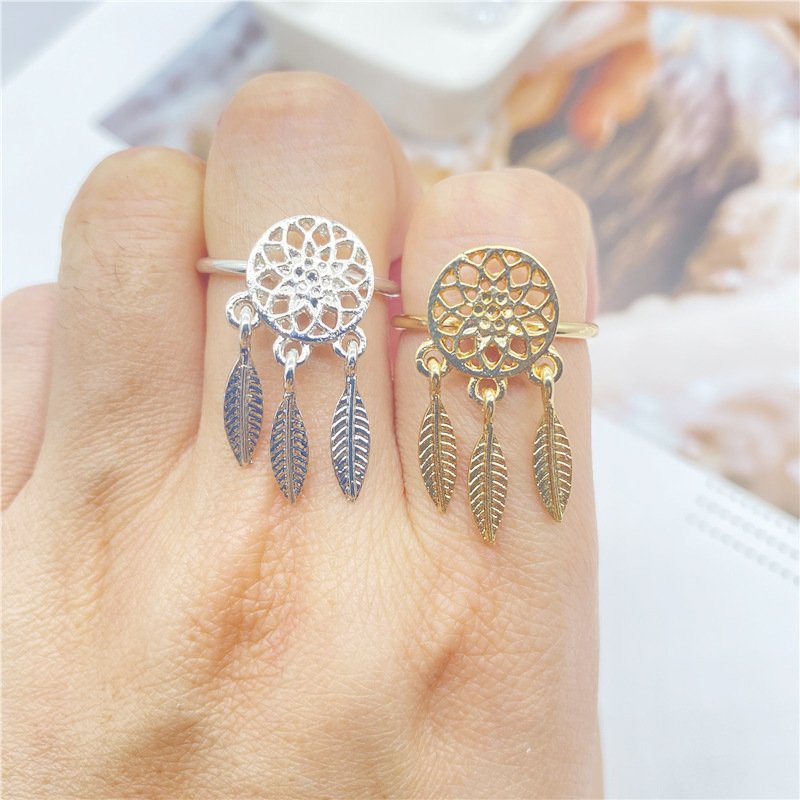Fashion Dream Catcher Alloy Hollow Opening Tassel Ring display picture 3