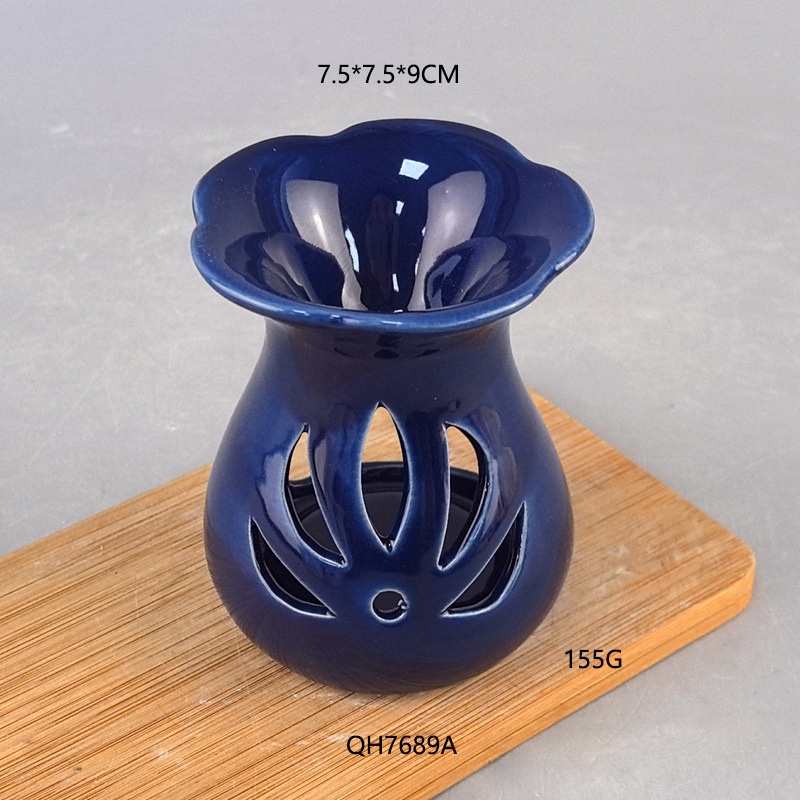 Lámpara de incienso de cerámica quemada en seco, lámpara de aceite esencial, horno de incienso de flores de cerámica, dormitorio, sala de estar, humidificador de fragancia