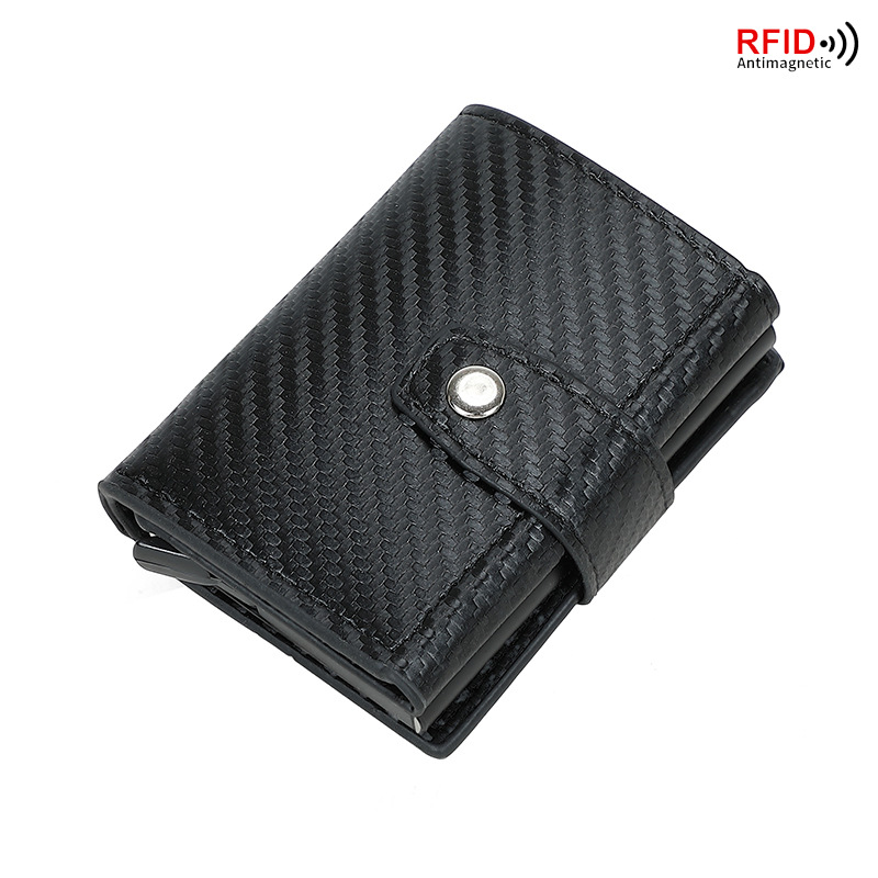 Europa y los Estados Unidos transfronterizos multi-tarjeta bolsa de almacenamiento neutro anti-magnetizado tarjeta de resorte automática RFID bolsa de cartera de hombre en uno