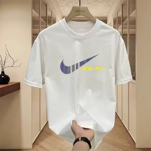 Men's Summer T-Shirt American Streetwear Couple Half-Shirt Loose Casual Base Shirt T Round Neck T-Shirt
